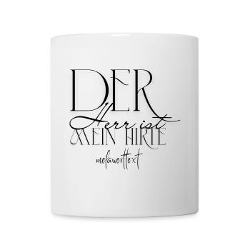 The Lord is my shepherd - Psalm 23 melawert text - Mug - white - Front