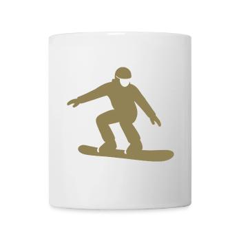 Snowboarder Silhouette Winterurlaub Wintersport - Tasse - Weiß - Vorne