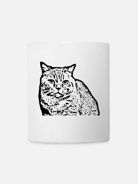 britisch Kurzhaar Katze schwarz Katze Kätzchen - Tasse - Weiß