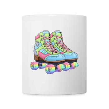 Rollschuhe Retro Regenbogen 80er 90er - Tasse - Weiß - Vorne