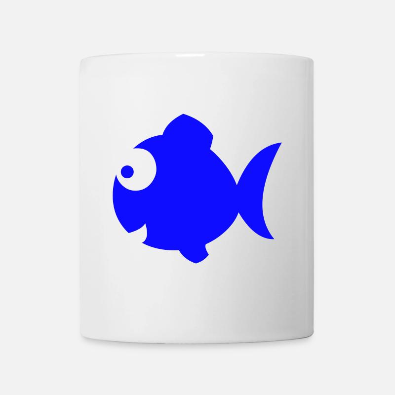 Happy Blue Fish - Mug - white