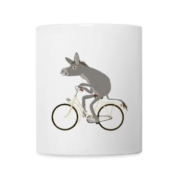 Esel fährt Drahtesel - Tasse - Weiß - Vorne