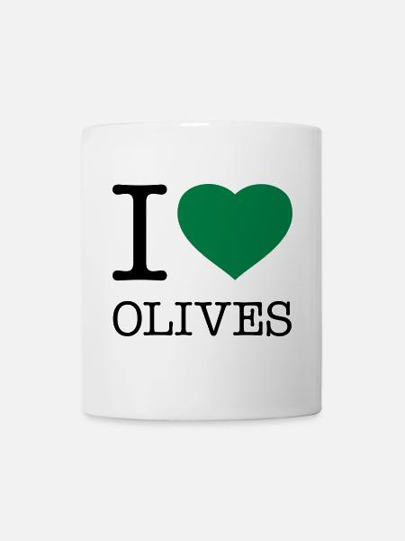 I LOVE OLIVES Oliven - Tasse - Weiß