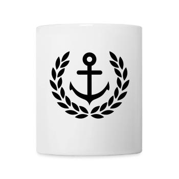Anker mit Lorbeerkranz - Tasse - Weiß - Vorne