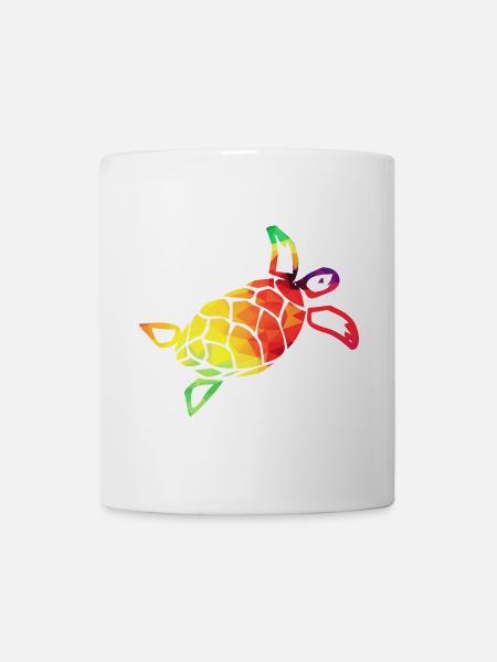 Tortue colorée - Mug blanc - blanc