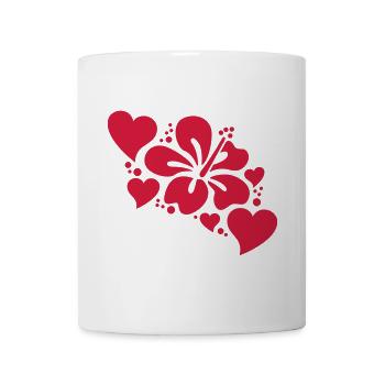 hibiscus with hearts - Mug - white - Front