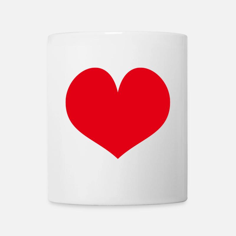 coeur rouge - Mug blanc - blanc
