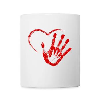 Main sur le cœur - Mug blanc - blanc - Devant