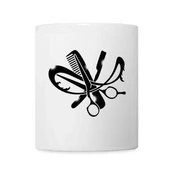 Ein Friseur Logo - Tasse - Weiß - Vorne