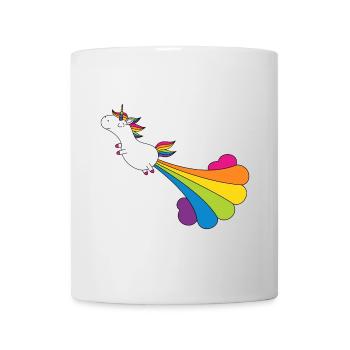 Licorne avec des nuages arc-en-ciel - Mug blanc - blanc - Devant