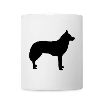 Silhouette de loup - Mug blanc - blanc - Devant