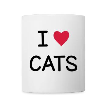 I love Cats Geschenk für Katzenfreunde - Tasse - Weiß - Vorne