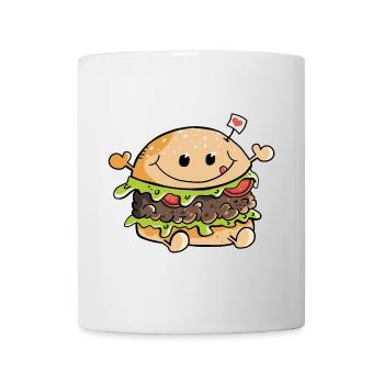 J'adore les hamburgers - Burger - petit pain - nourriture - Coeur - Mug blanc - blanc - Devant