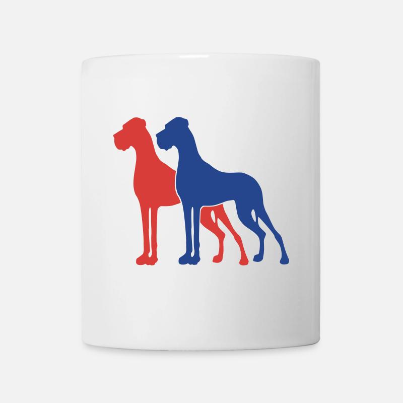 2 Deutsche Doggen / 2 Farben - Tasse - Weiß