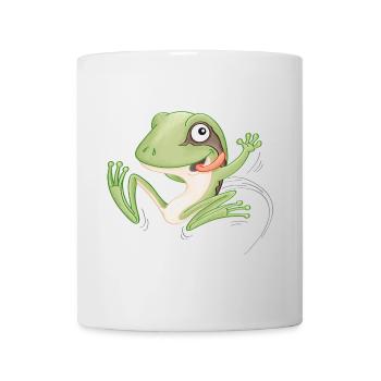 hüpfender Frosch - Tasse - Weiß - Vorne