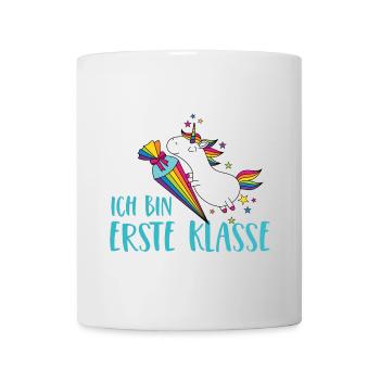 Einhorn Einschulung Schule Zuckertüte Erste Klasse - Tasse - Weiß - Vorne