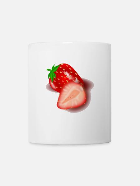Illustration en coupe de fraise - Mug blanc - blanc