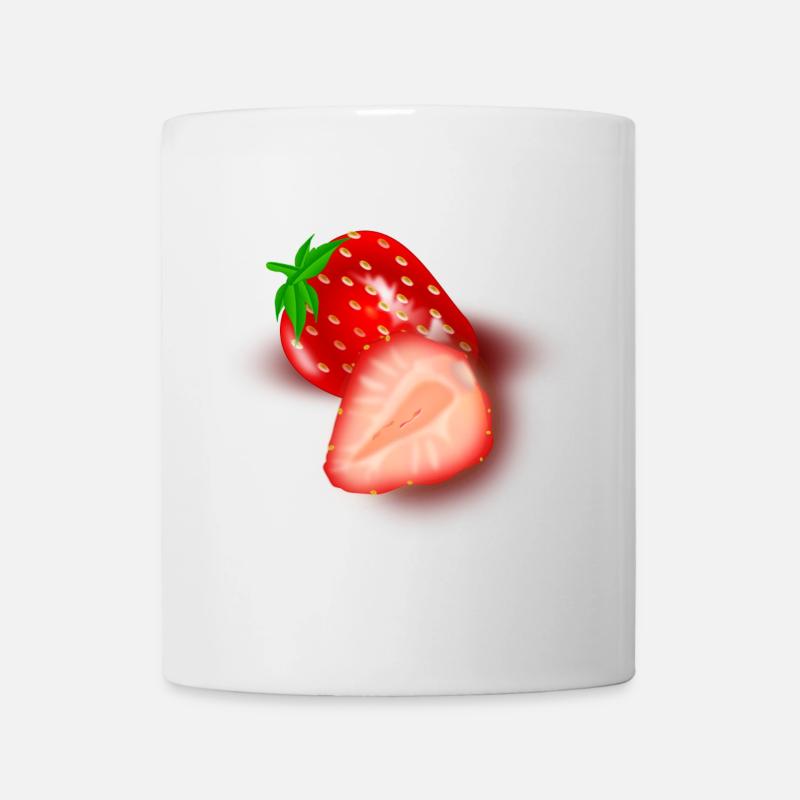 Strawberry Cutaway Illustration - Mug - white