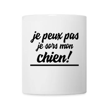 je peux pas je sors mon chien - Mug blanc - blanc - Devant