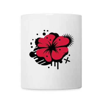 Klatschmohn als Graffiti - Tasse - Weiß - Vorne