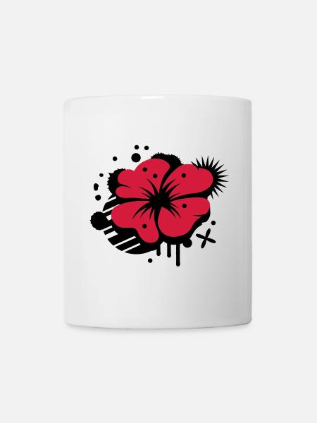 A poppy as a graffiti - Mug - white