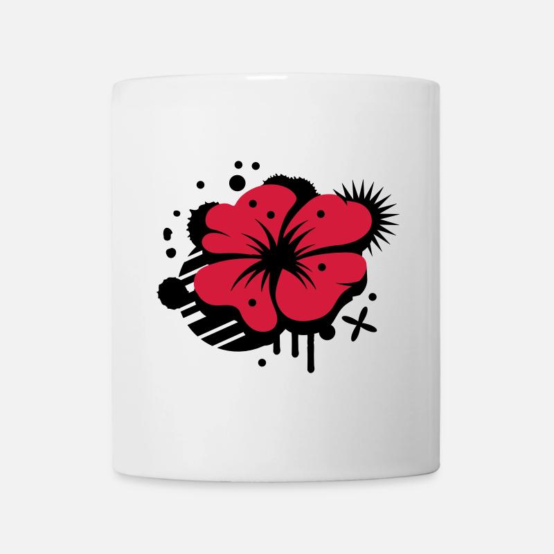 A poppy as a graffiti - Mug - white