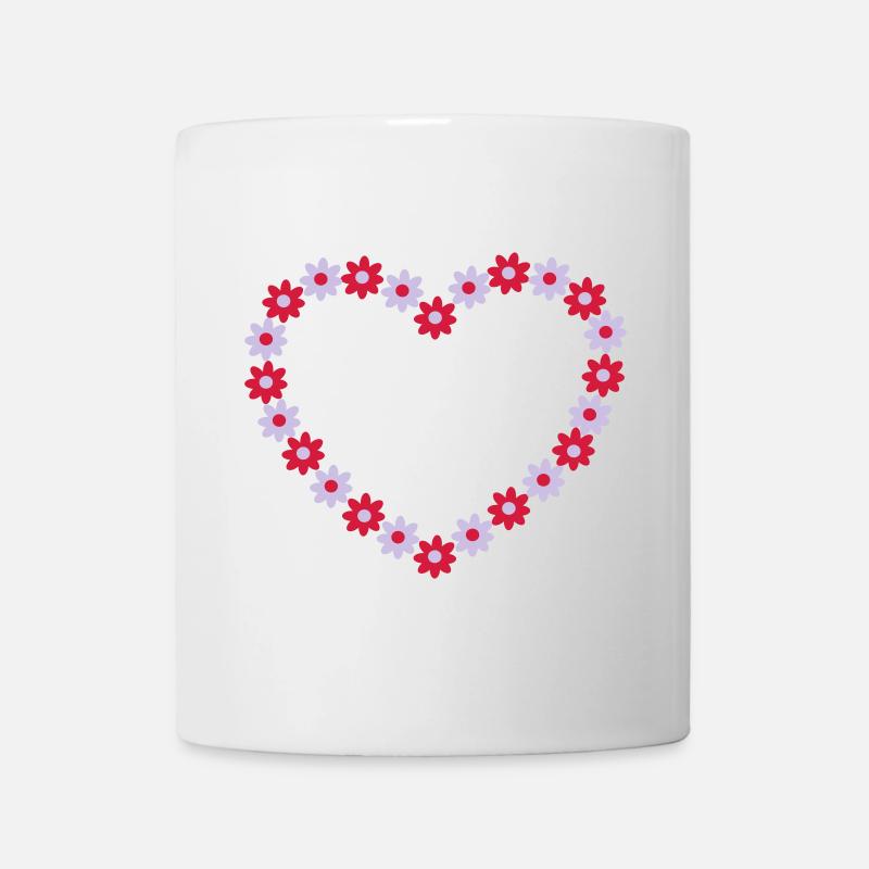 Blume Herz - Tasse - Weiß