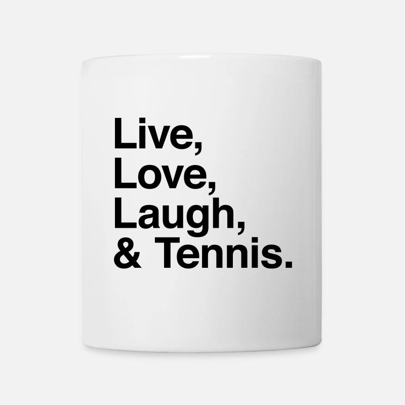 live love laugh and tennis - passion raquette - Mug blanc - blanc