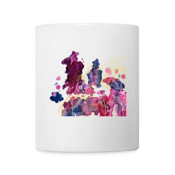 Aquarelle avec fleur - Mug blanc - blanc - Devant