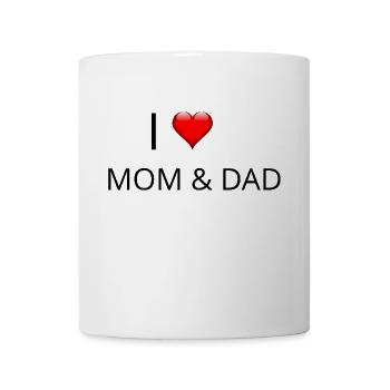 I LOVE MOM & DAD - Tasse - Weiß - Vorne