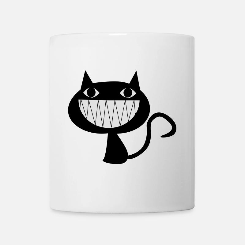 Lachende Katze mit Zähnen - Tasse - Weiß