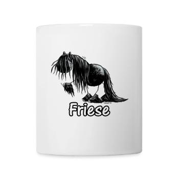 Lustiges Friesenpferd - Friese - Pferd - Tasse - Weiß - Vorne