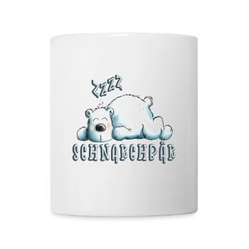Lustiger Schnarchbär I Eisbär I Bären Geschenk - Tasse - Weiß - Vorne