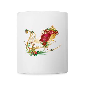 Cheval de traîneau décoré pour Noël - Mug blanc - blanc - Devant