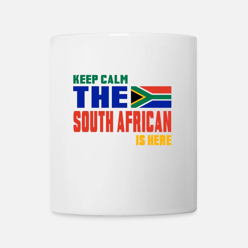 Keep Calm Südafrika / Geschenk Nationalfarben - Tasse - Weiß
