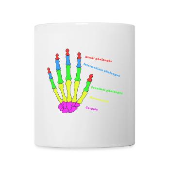 Hand Bone Anatomy Human Evolution Physio - Mug - white - Front