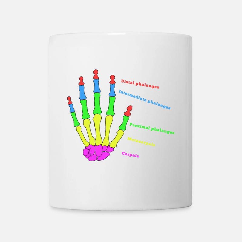 Hand Knochen Anatomie Mensch Evolution Physio - Tasse - Weiß