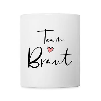Team Braut Herz Junggesellinnenabschied Geschenk - Tasse - Weiß - Vorne
