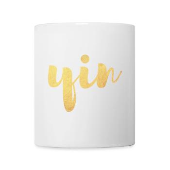 Yin (Yin und Yang) Gold Yoga Partnerlook - Tasse - Weiß - Vorne
