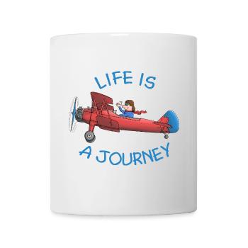Flugzeug - life is a journey - Tasse - Weiß - Vorne