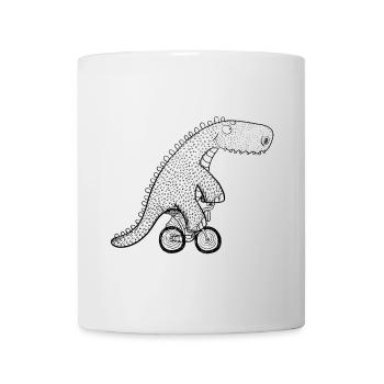 Happy Dino Sur Fahhrad I Bike Crocodile I Cycliste - Mug blanc - blanc - Devant