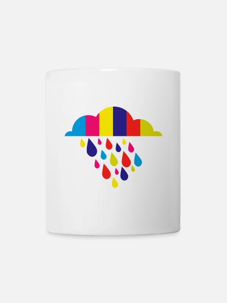 bunt herbst regen - Tasse - Weiß