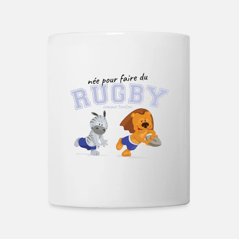 jouer au rugby comme tonton - Mug blanc - blanc