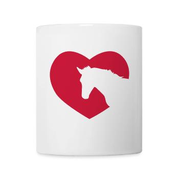 PFERD LIEBE MIT HERZ Geschenk - Tasse - Weiß - Vorne