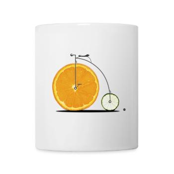 Obst Fahrrad - Tasse - Weiß - Vorne