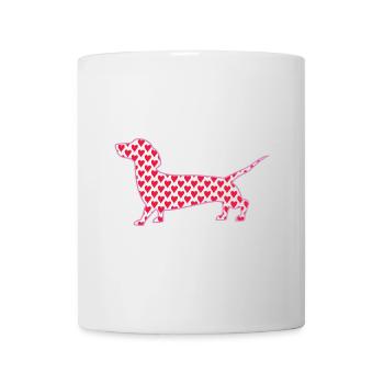 Sausage Dog Love Hearts - Dachshund Enthusiasts - Mug - white - Front