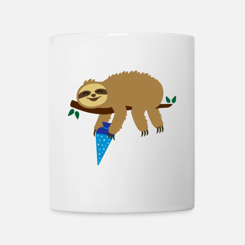 Faultier mit Zuckertüte - Tasse - Weiß