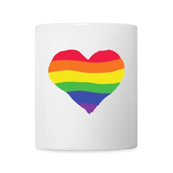 Pride Herz - Regenbogen, Farbe, bunt, lgbtq+ Liebe - Tasse - Weiß - Vorne