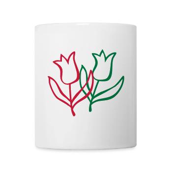 tulpen blume blüte - Tasse - Weiß - Vorne