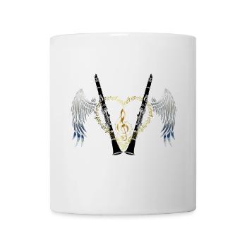 Clarinette - coeur avec des ailes - Mug blanc - blanc - Devant